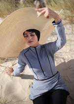 Load image into Gallery viewer, Coqui™ Grey Swimsuit With Turban
